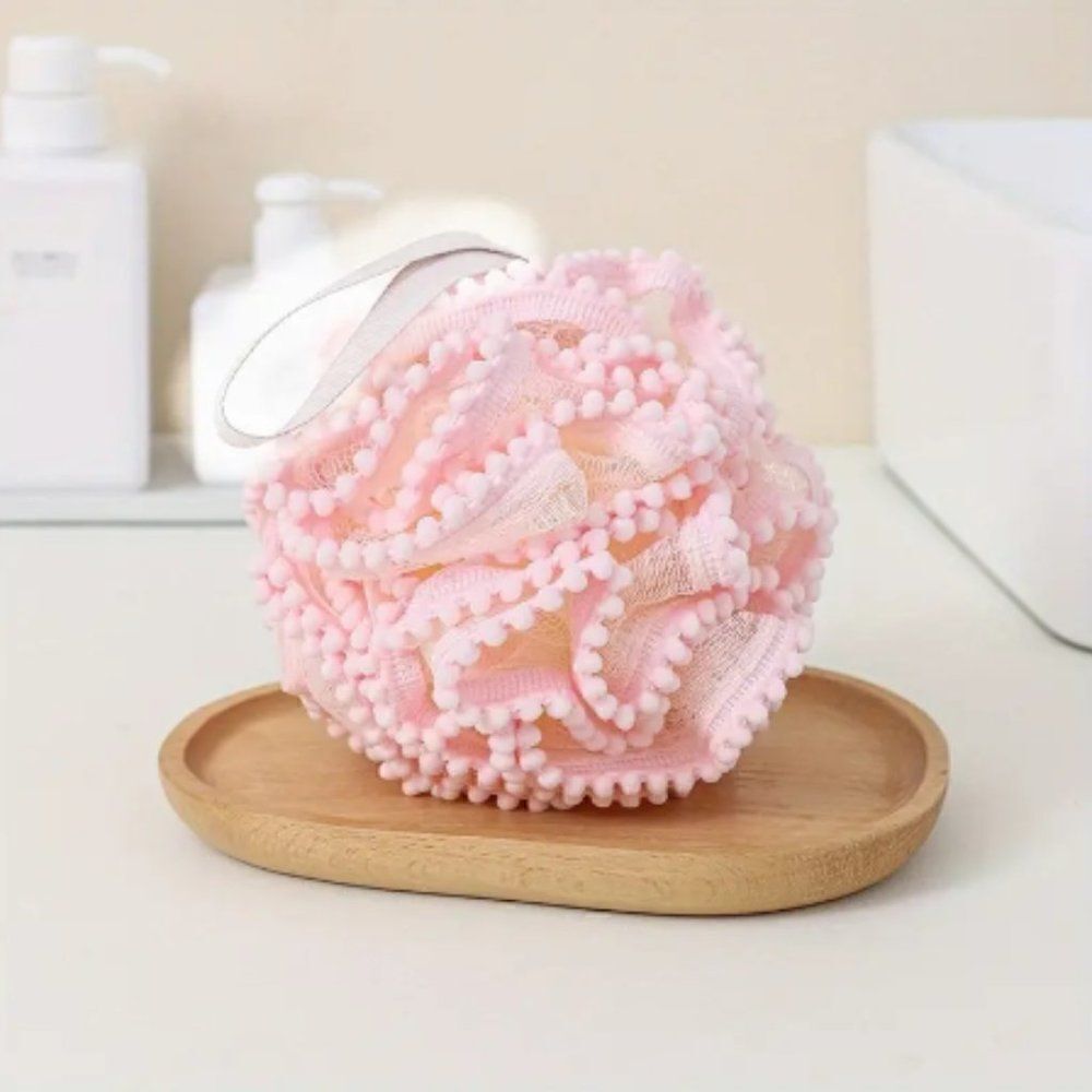 1pc Pink, Green or Lavender Bath Exfoliating Poof!